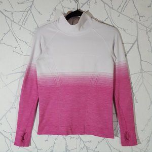 Ivivva Pink Ombre Seamless Mockneck Long Sleeve Top